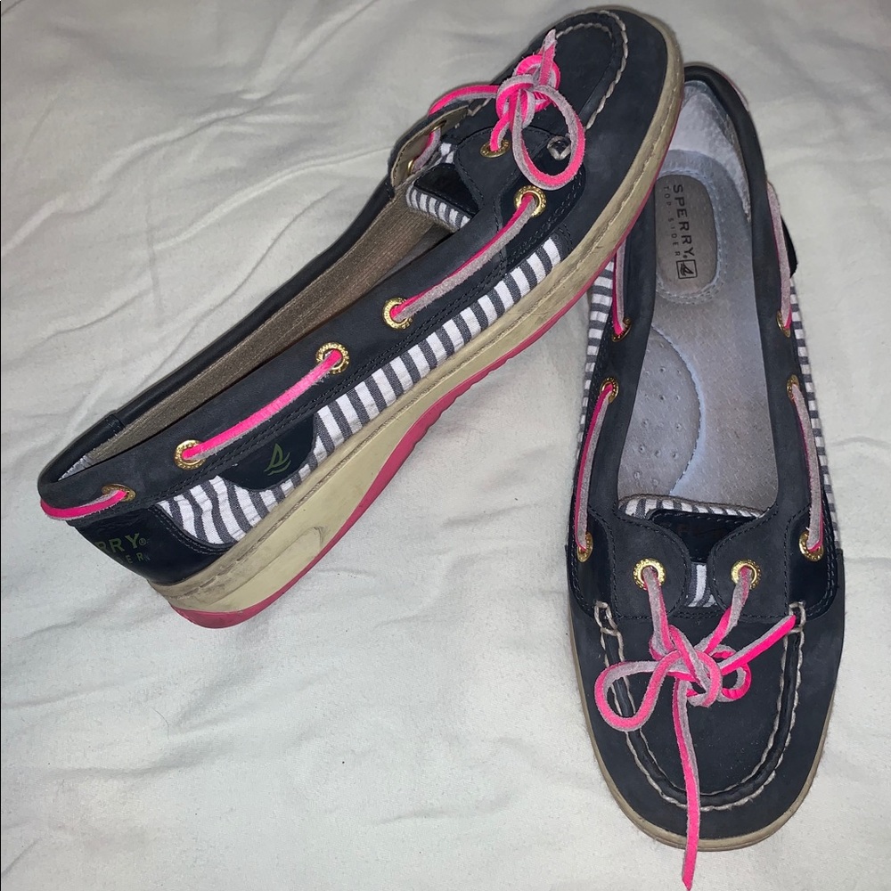 Pink & Navy Sperry Top-aside Boat Shoes